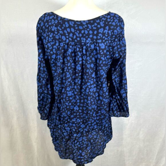 Anthropologie HD in Paris Ressica blue and navy tunic top size medium - Picture 5 of 7